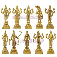 Dasavatharam of Lord Vishnu Statues in Brass